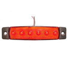 фонарь габаритный L0051RED LED 24V, красный (L=95мм, 6-светодиодов)