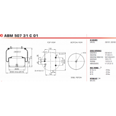 ABM50731C01 (в сборе) (3 шп.М10 + 2 возд.М16 / 1 отв. металл)  DAF