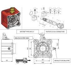 коробка отбора мощности пневматическая (ISO назад с индикатором ) 1000 Нм КПП ZF