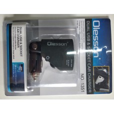 зарядное устройство 16346 2-USB/1-гнездо прикуривателя Olesson (VO1/4)